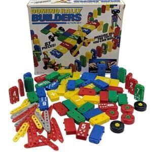 Vintage Domino Rally Builders Action Set 81/87 Pieces Pressman 1992